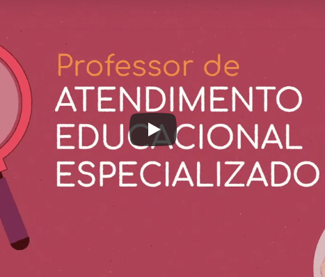 Imagem com uma lupa e o texto: Professor de atendimento educacional especializado